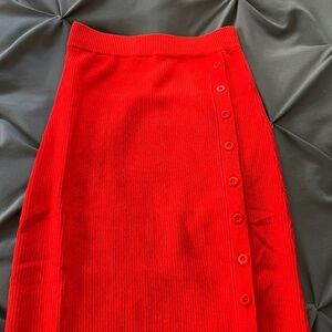 Lita by Ciara Ribbed Skirt Red Small